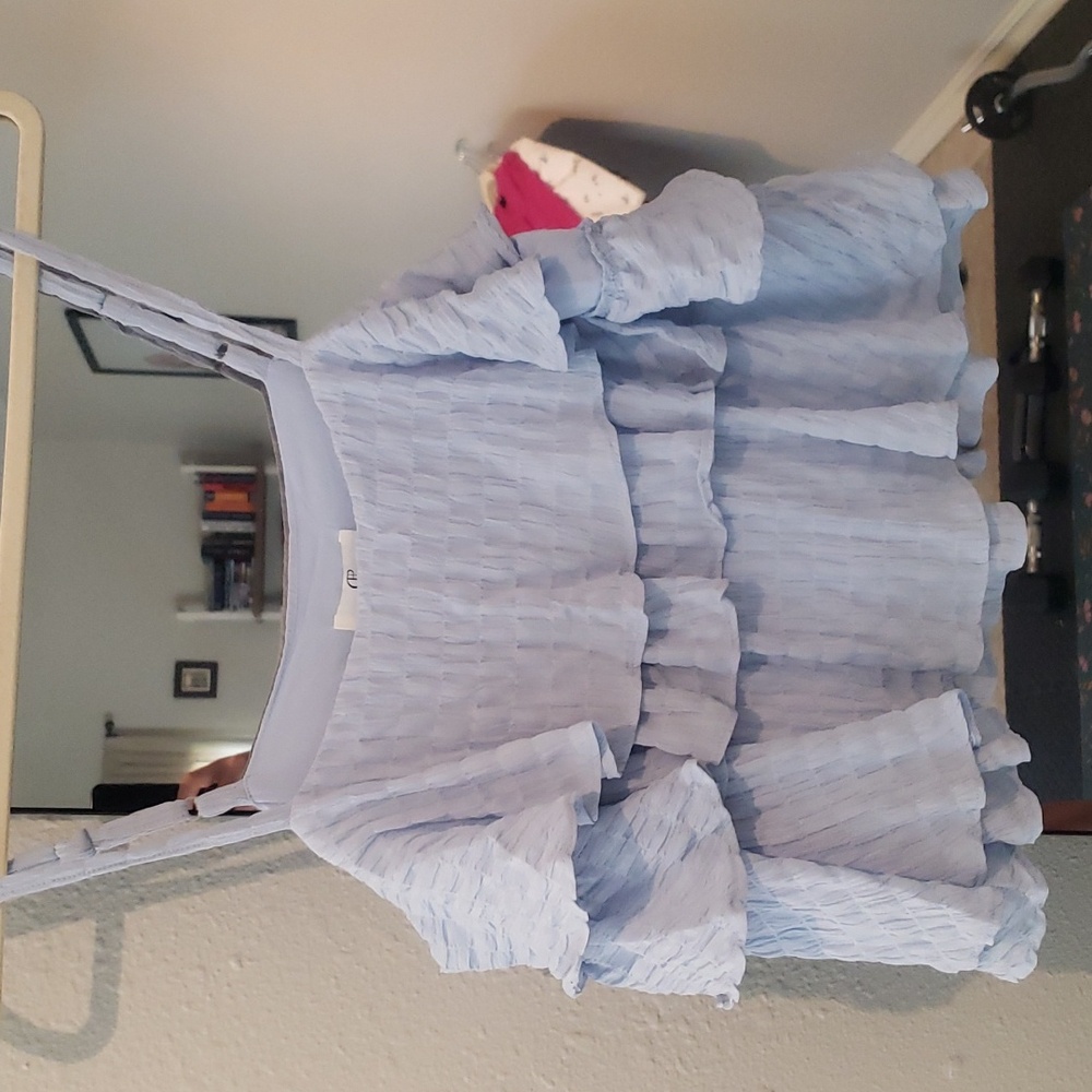 Blue Ruffled Cami Top